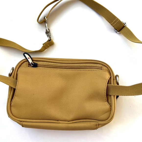 Travelon Crossbody Convertible Waist Belt Fanny Pack Small Golden Yellow Travel - Picture 3 of 9